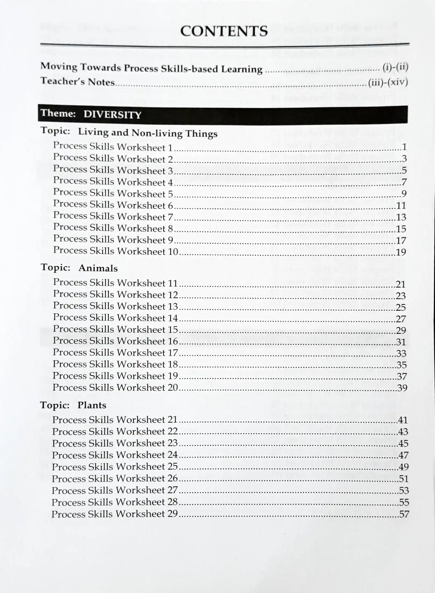 SAP Science Process Skills Lower Block 3/4
