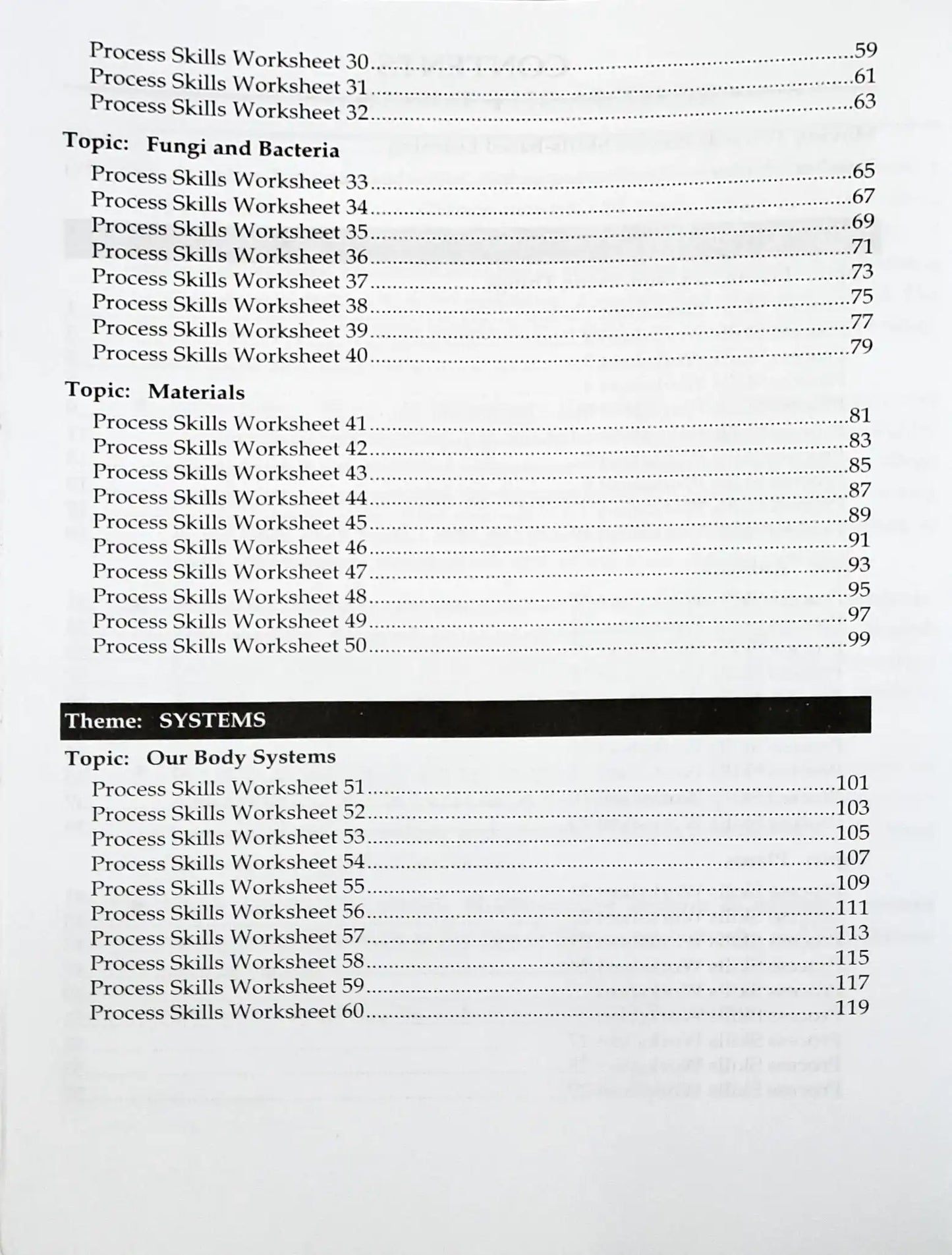 SAP Science Process Skills Lower Block 3/4