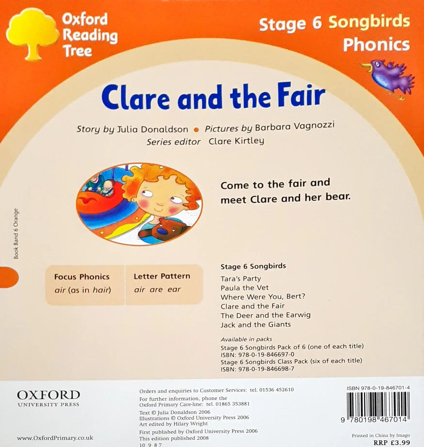 Oxford Reading Tree Phonics Songbirds Clare And The Fair