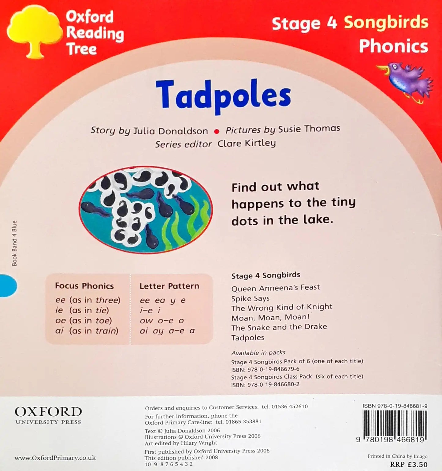 Oxford Reading Tree Phonics Songbirds Tadpoles (P)