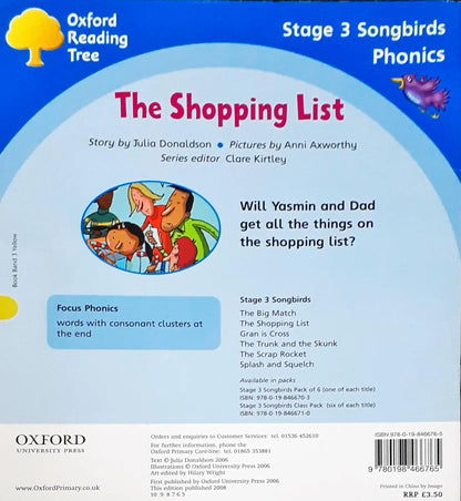 Oxford Reading Tree Phonics Songbirds The Shopping List (P)