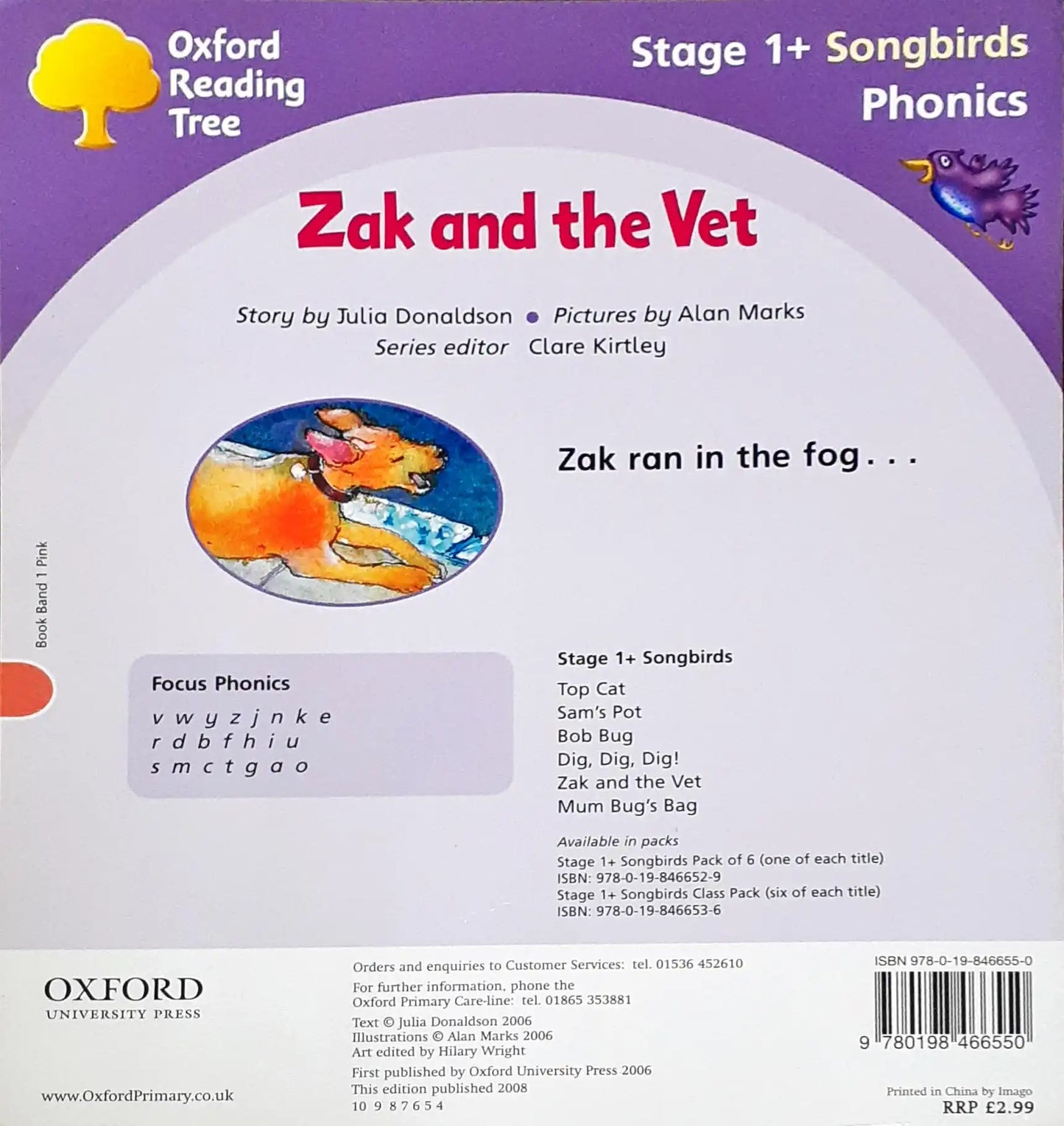 Oxford Reading Tree Phonics Songbirds Zak And The Vet