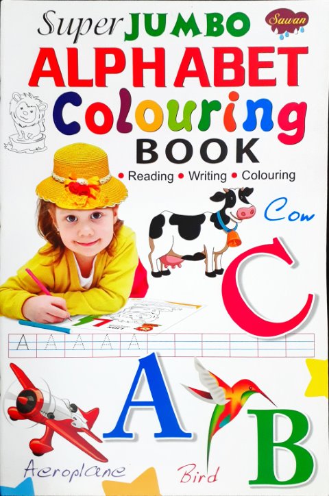 Super Jumbo Alphabet Colouring Book Reading Writing Colouring