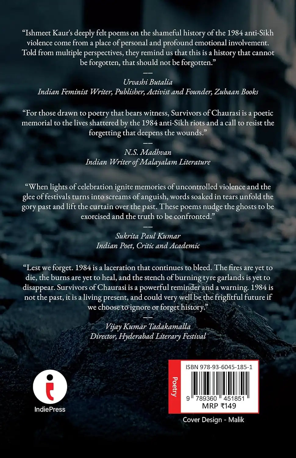 Survivors Of Chaurasi : Poems Of Anti-Sikh Violence Of 1984