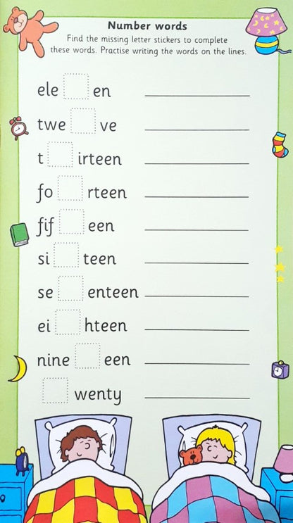 Spelling With Stickers (Blue)