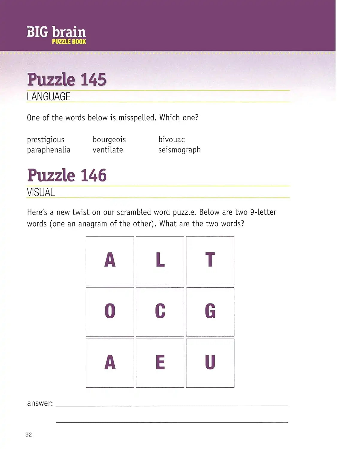 The Big Brain Puzzle Book