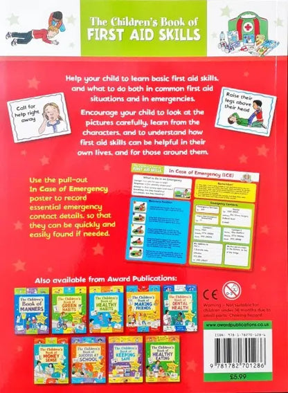 The Children's Book Of First Aid Skills Includes In Case Of Emergency Poster And First Aid Skills Stickers