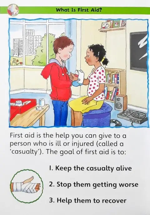 The Children's Book Of First Aid Skills Includes In Case Of Emergency Poster And First Aid Skills Stickers