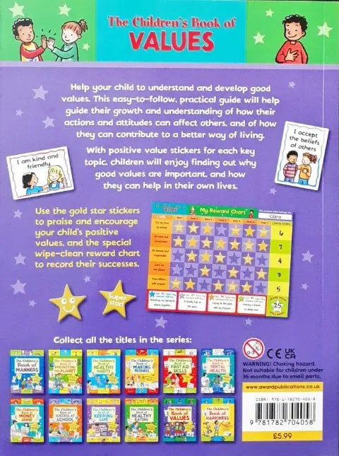 The Children's Book Of Values Includes Reward Chart & Over 50 Stickers