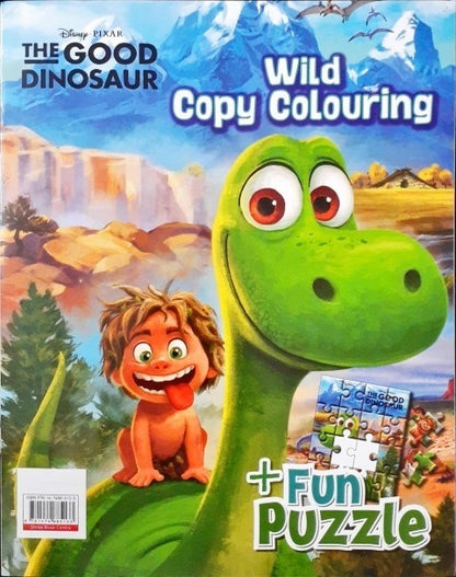 Disney Pixar The Good Dinosaur 16 Pieces Jigsaw Puzzle & Wild Copy Colouring Book (Fun Puzzle & Book)