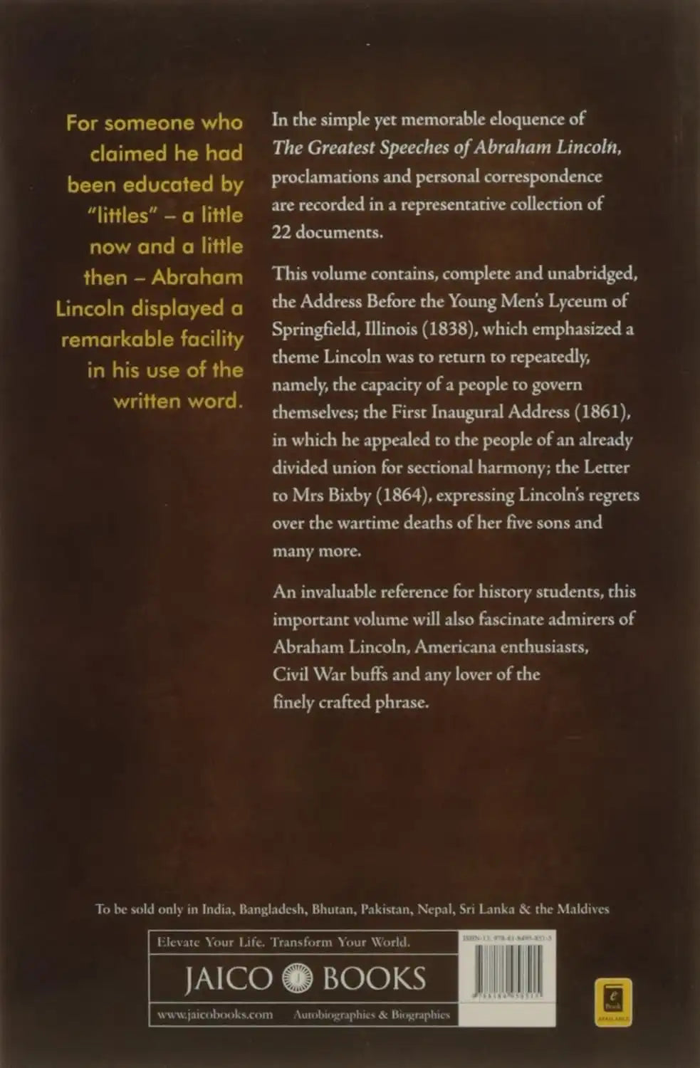 The Greatest Speeches Of Abraham Lincoln | Marathi