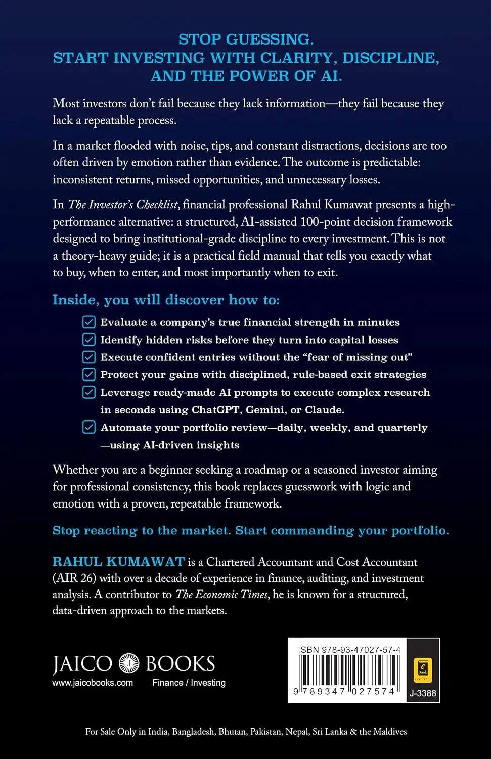 The Investor's Checklist : How To Invest In Stocks Using An AI - Backed Framework