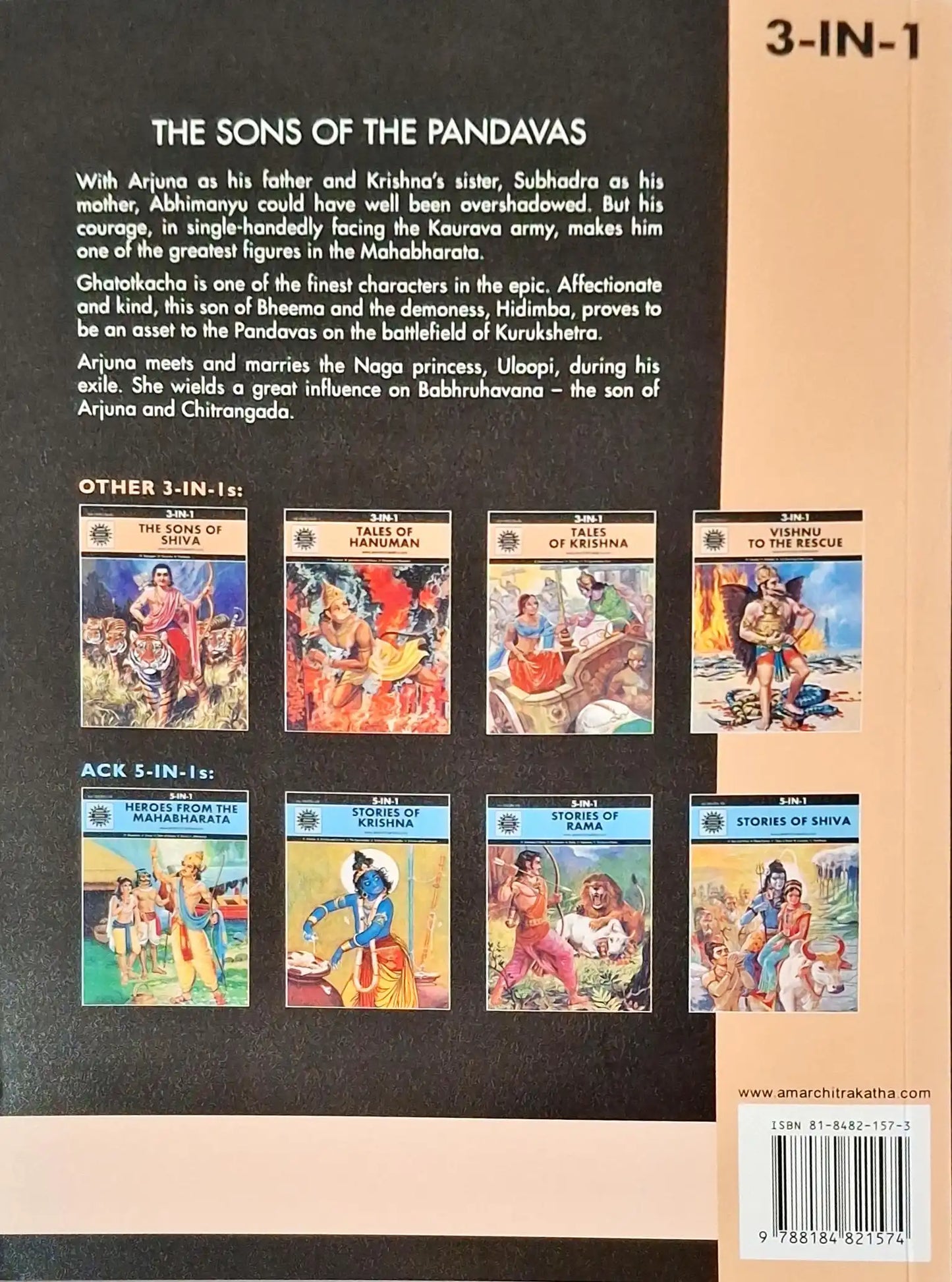 The Sons of the Pandavas 3 in 1 : Amar Chitra Katha Vol. 10027