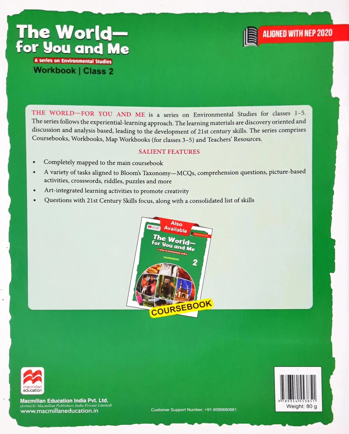 EVS Textbook and Workbook Class 2 The World For You And Me 2 Coursebook and Workbook