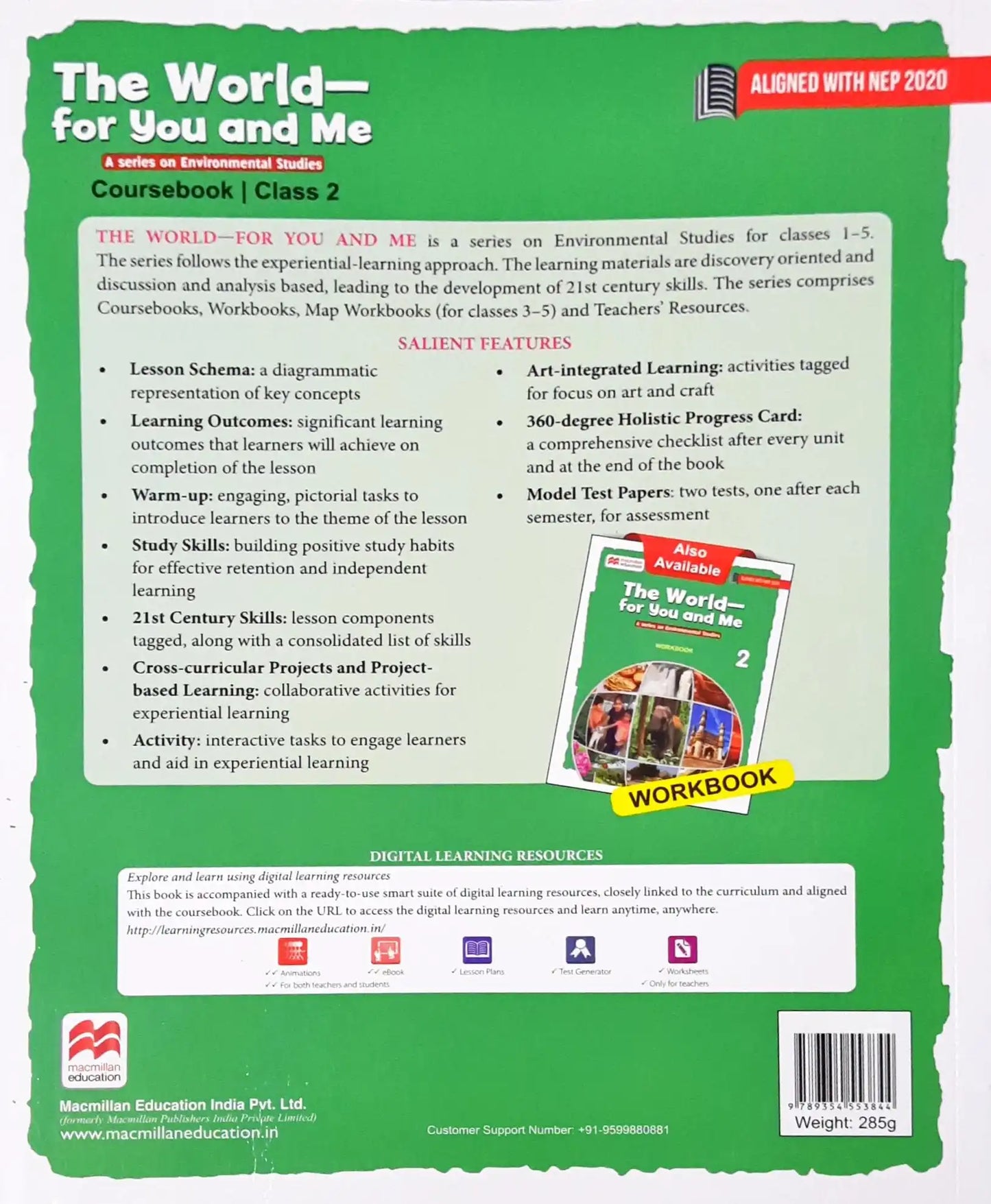 EVS Textbook and Workbook Class 2 The World For You And Me 2 Coursebook and Workbook