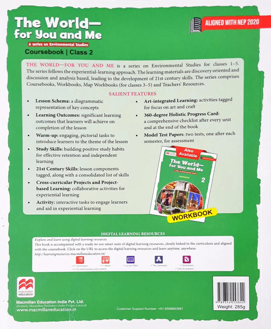 EVS Textbook and Workbook Class 2 The World For You And Me 2 Coursebook and Workbook