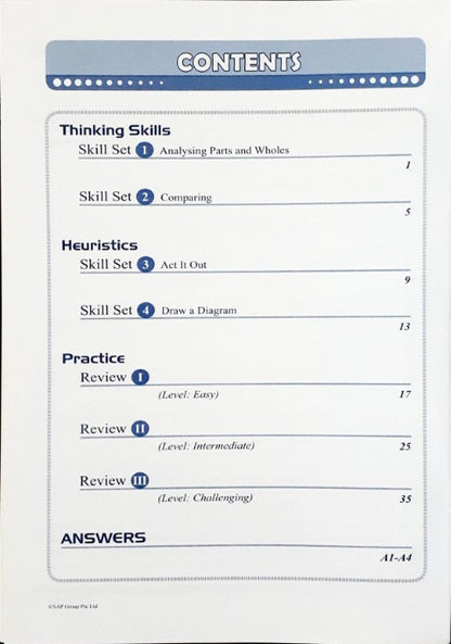 SAP Mathematics Thinking Skills & Heuristics Primary 1