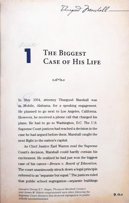 Thurgood Marshall Civil Rights Lawyer and Supreme Court Justice Signature Lives