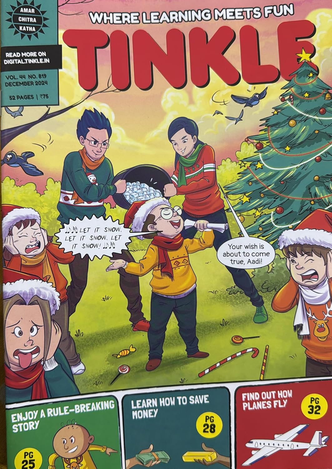 Tinkle Where Learning Meets Fun Monthly Magazine : December 2024 Vol. 44 No. 819 Christmas Special