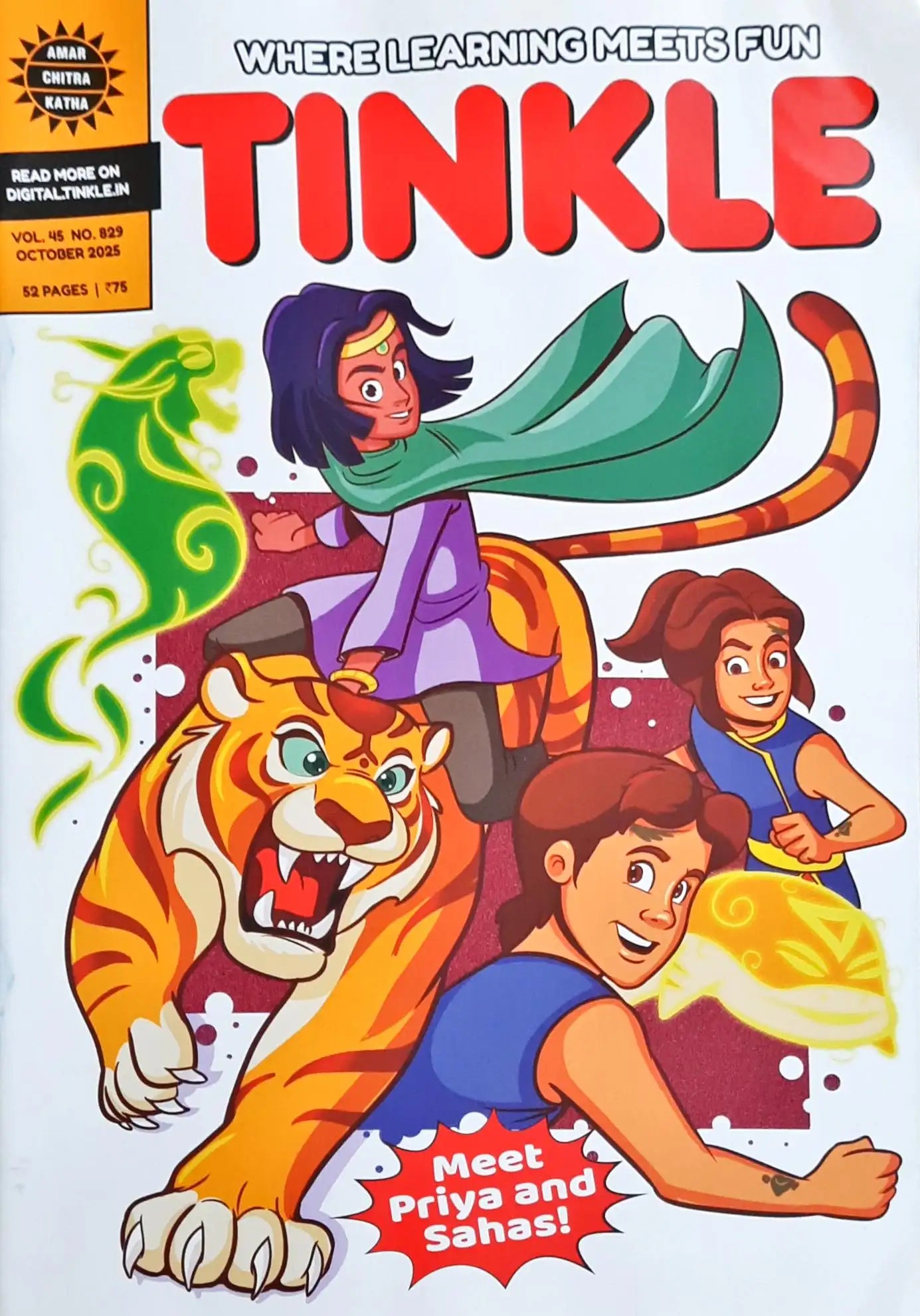 Tinkle Where Learning Meets Fun Monthly Magazine : October 2025 Vol. 45 No. 829