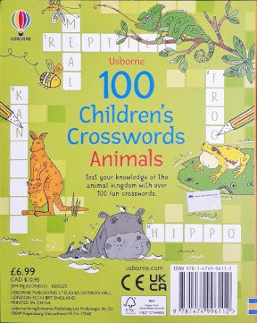 Usborne 100 Children's Crosswords Animals