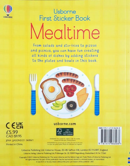 Usborne First Sticker Book Mealtime With Over 300 Stickers