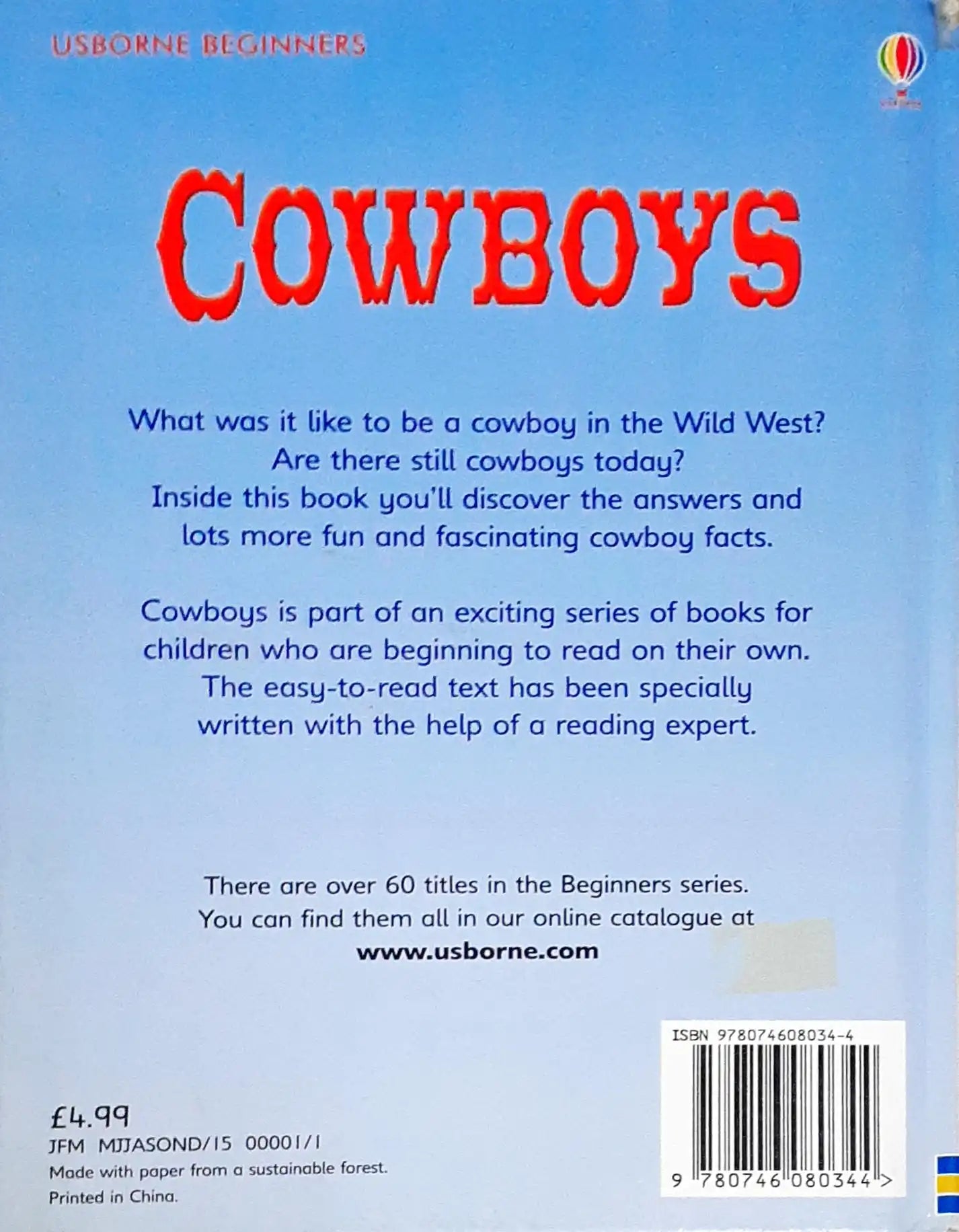 Usborne Beginners Cowboys (HC) (P)