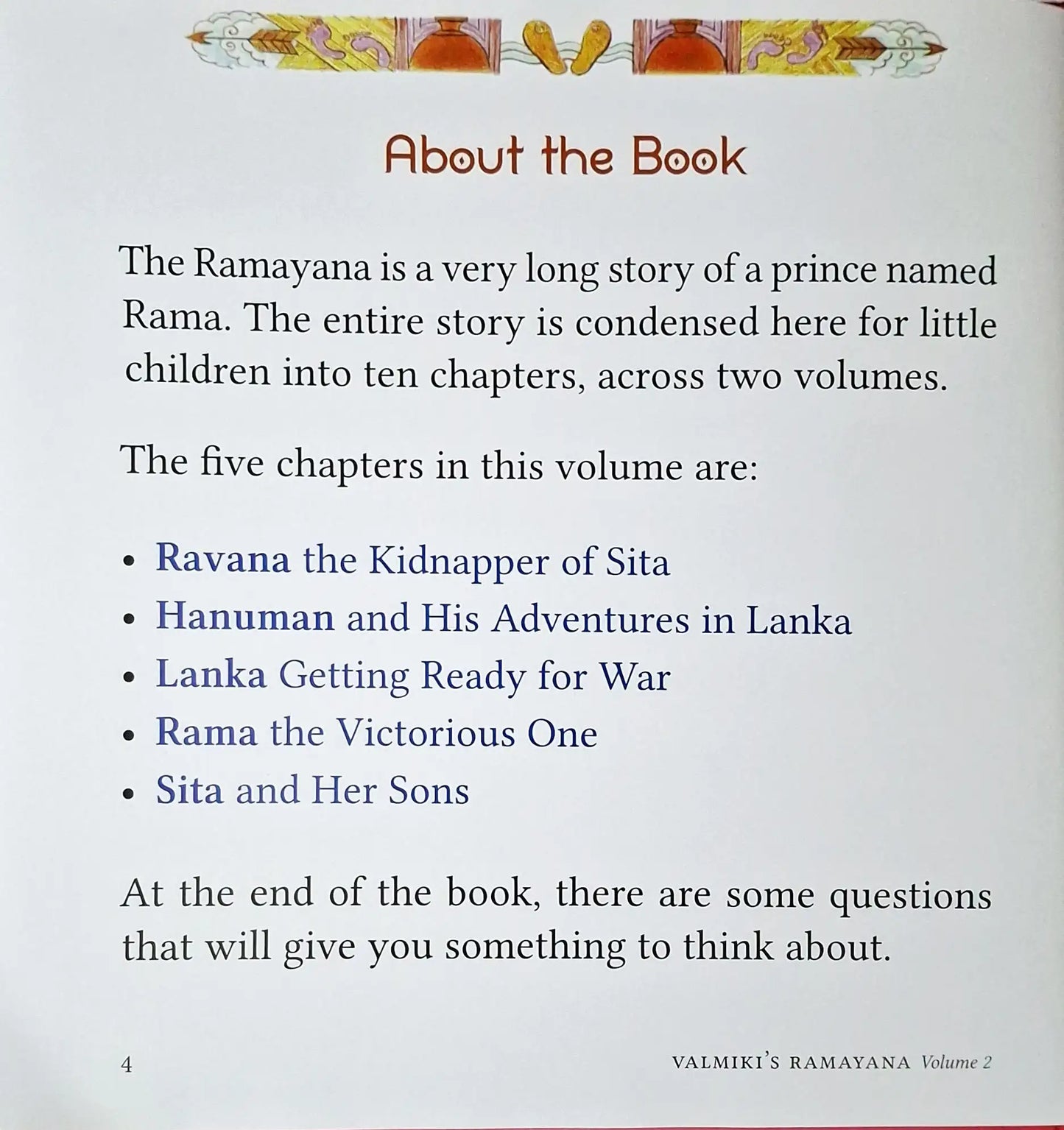 Valmiki's Ramayana for Early Readers : Volume 2 | Hardcover