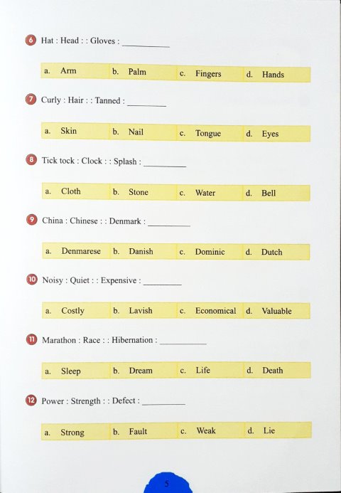 Verbal  Reasoning - Book - 7