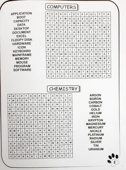 101 Activities Word Search