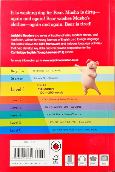 Ladybird Readers Level 1 Masha And The Bear Washing Day