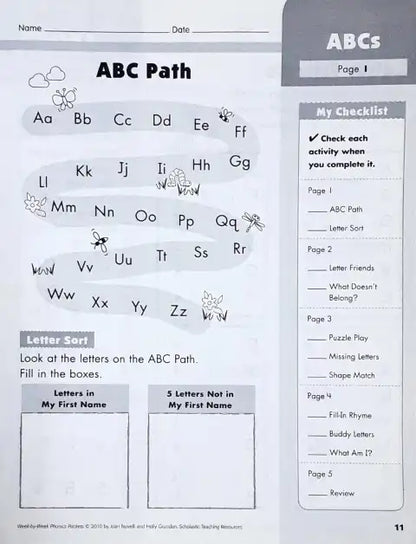 Week By Week Phonics Packets