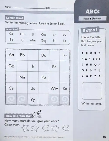 Week By Week Phonics Packets