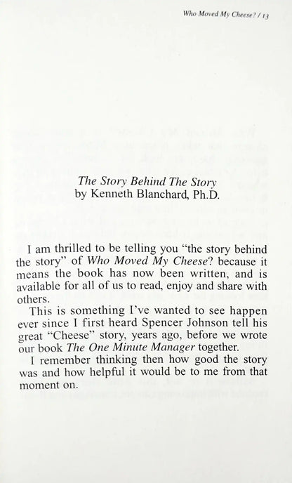 Who Moved My Cheese?