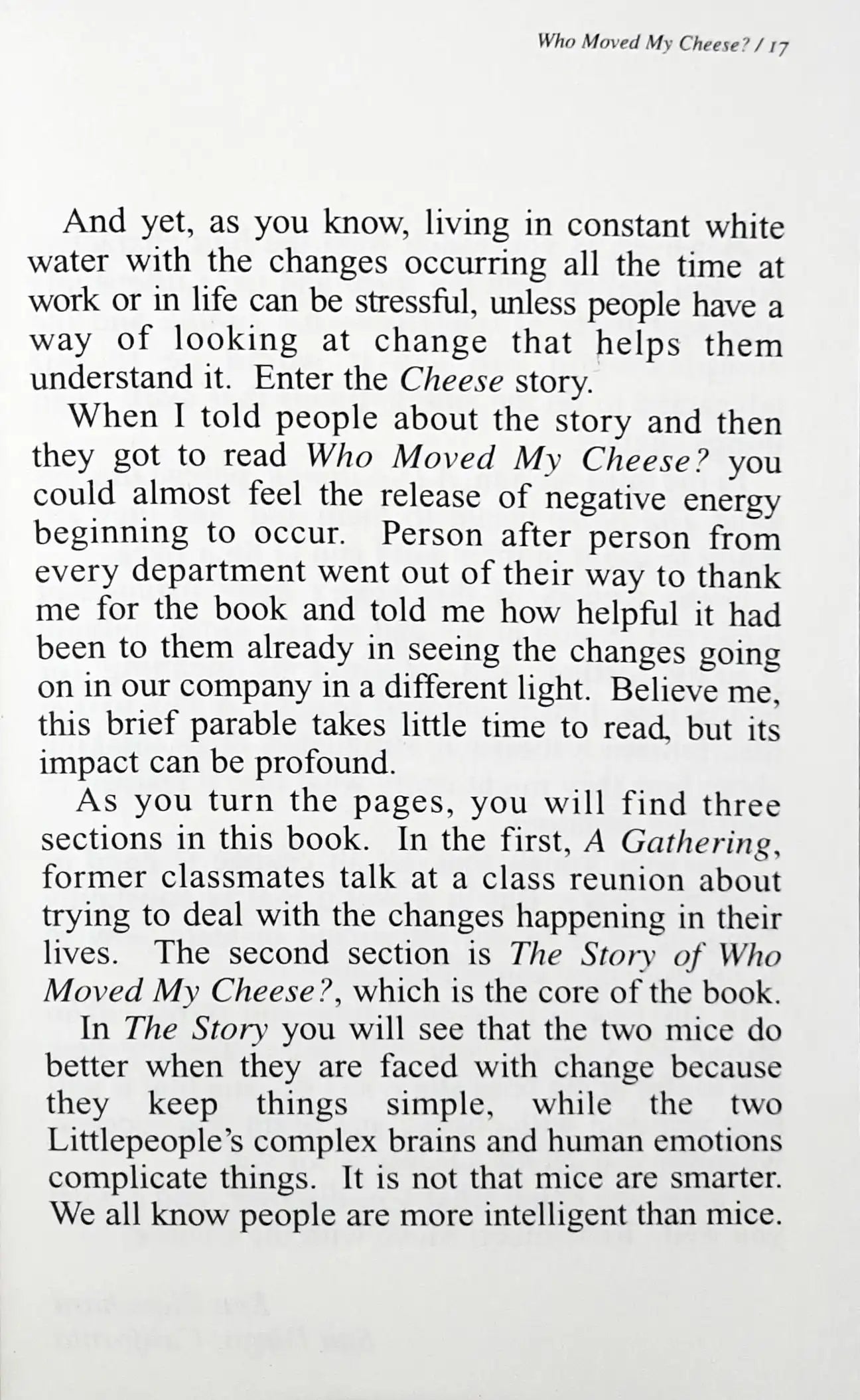 Who Moved My Cheese?