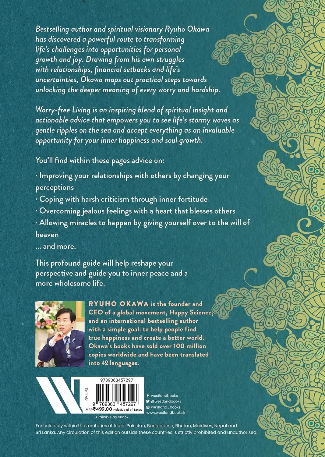 Worry Free Living : Let Go Of Stress And Live In Peace And Happiness | Hardcover