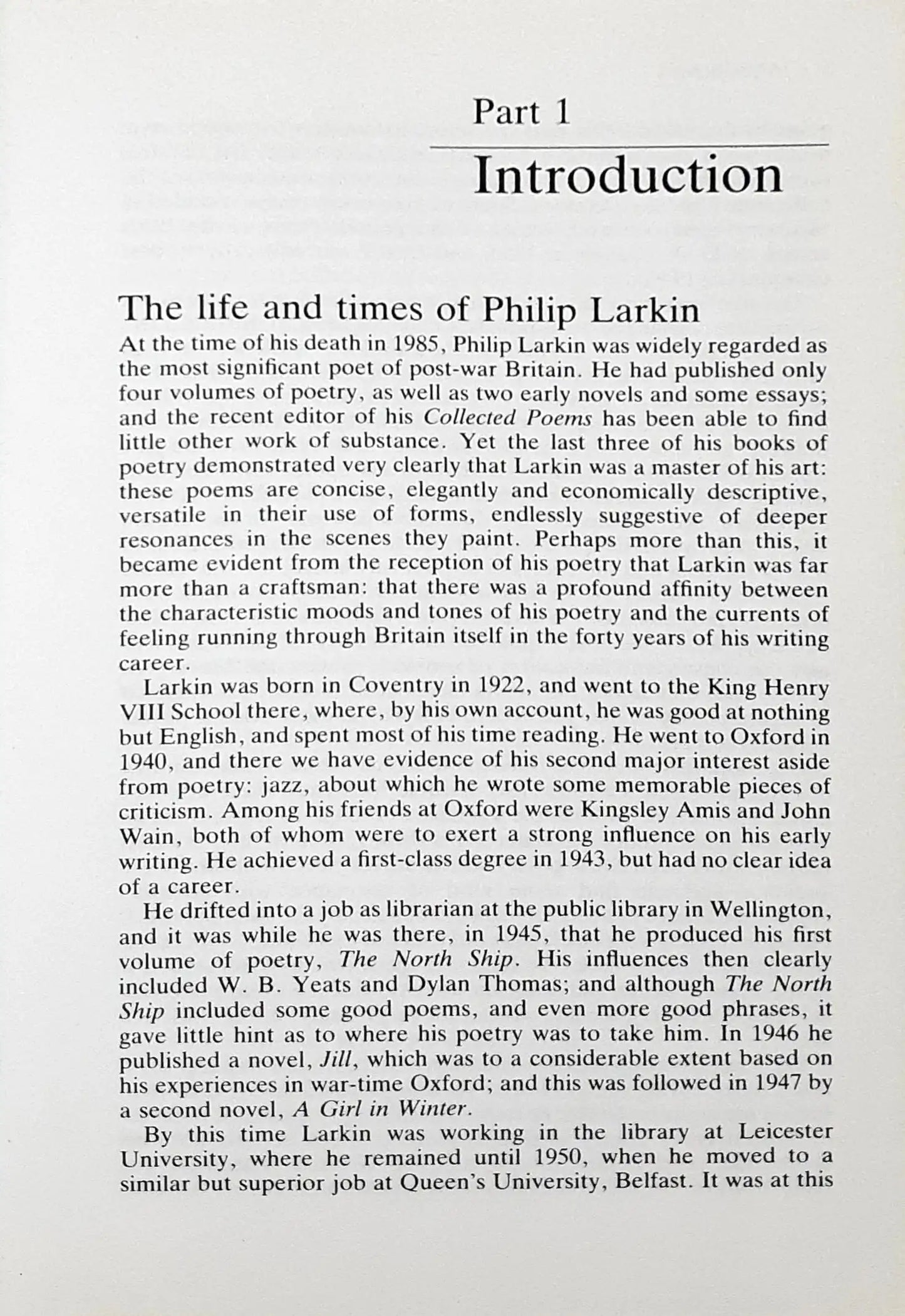 York Notes on the Selected Poems of Philip Larkin (P)