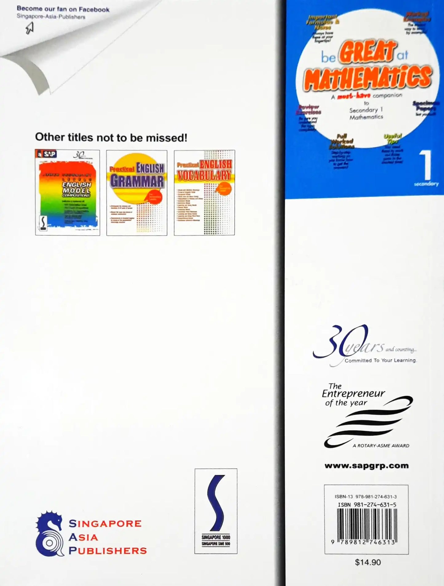 SAP Be Great at Mathematics for Secondary 1