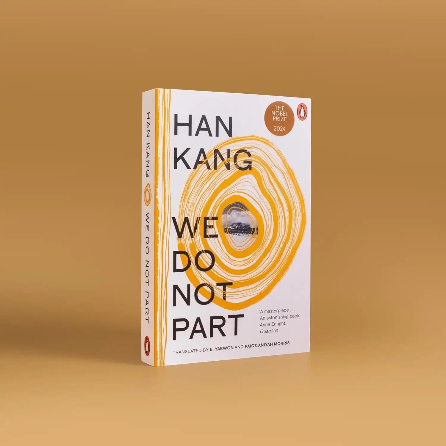 Books and You paperback edition of We Do Not Part by Han Kang with a white cover featuring yellow circular graphics.