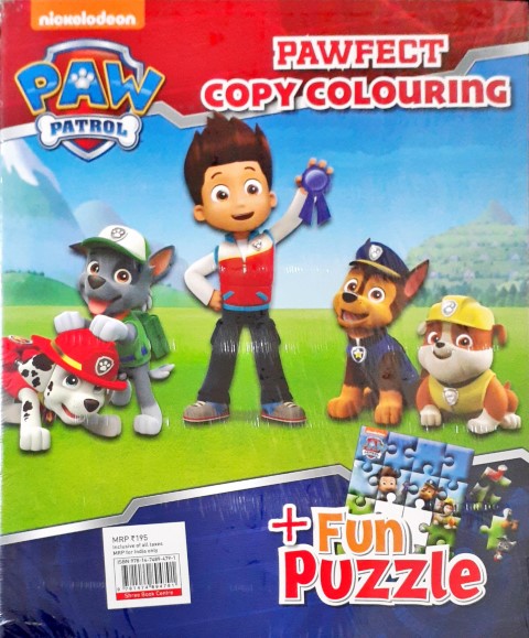 Nickelodeon Paw Patrol 16 Pieces Jigsaw Puzzle & Pawfect Copy Colouring Book (Fun Puzzle & Book)