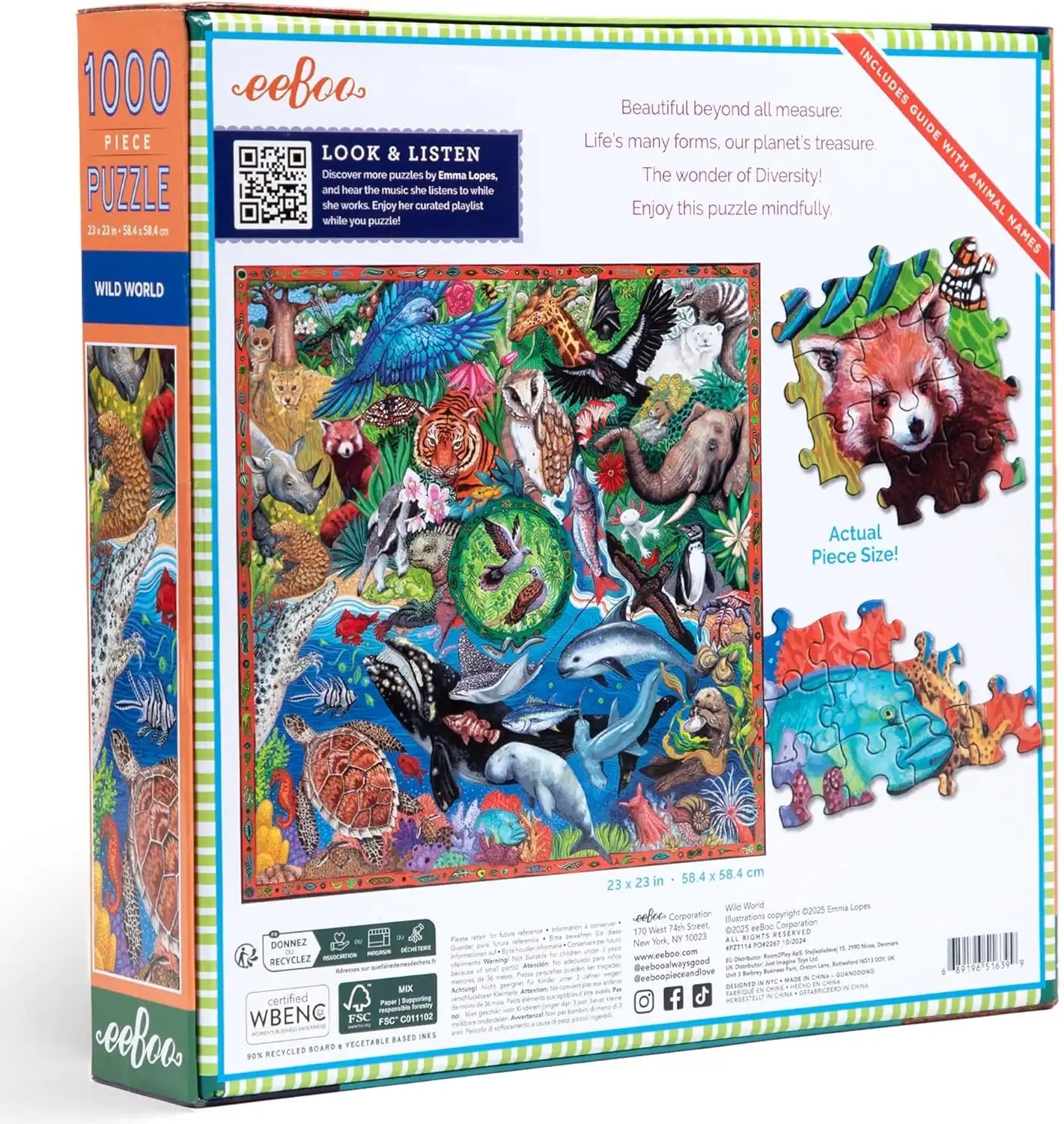 eeBoo Piece & Love : Wild World | 1000-Piece Jigsaw Puzzle for Adults
