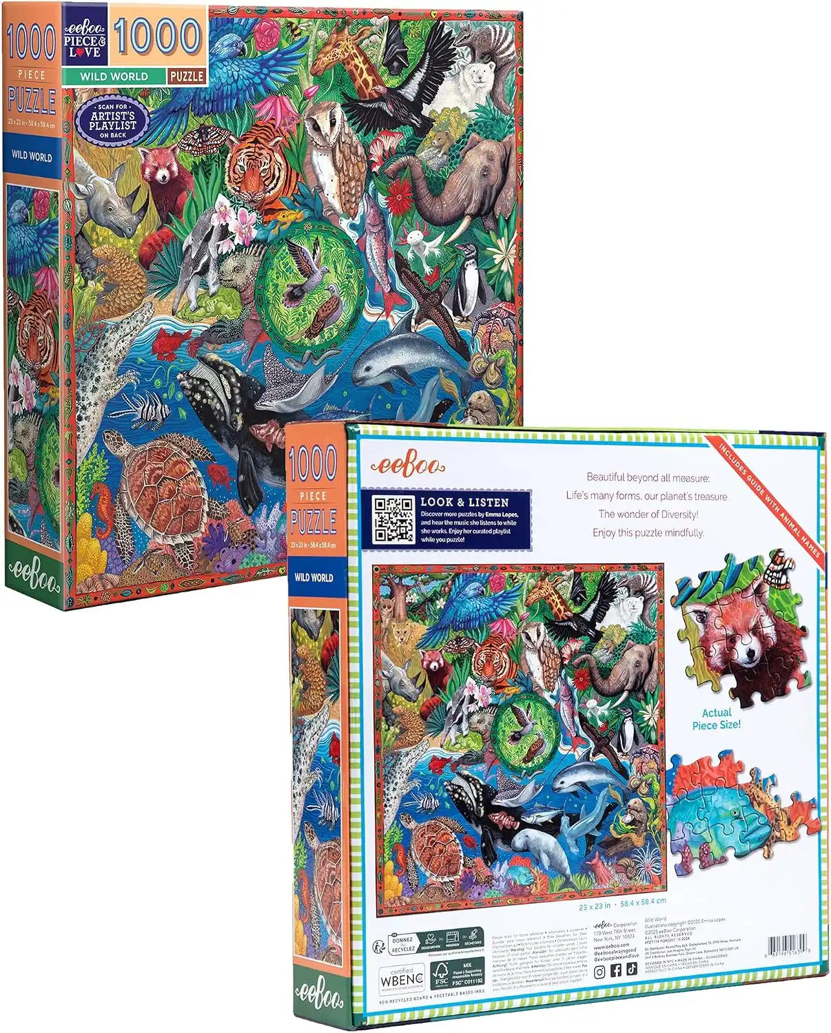 eeBoo Piece & Love : Wild World | 1000-Piece Jigsaw Puzzle for Adults