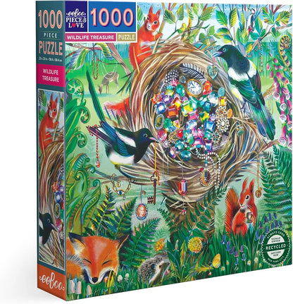 eeBoo Piece & Love : Wildlife Treasure | 1000-Piece Jigsaw Puzzle for Adults