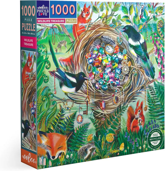 eeBoo Piece & Love : Wildlife Treasure | 1000-Piece Jigsaw Puzzle for Adults