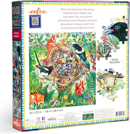 eeBoo Piece & Love : Wildlife Treasure | 1000-Piece Jigsaw Puzzle for Adults