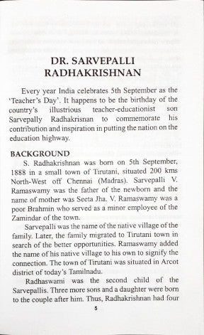 Dr Radhakrishnan A Great Visionary