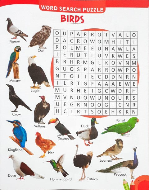 My Red Pictorial Word Search With Coloured Pictures