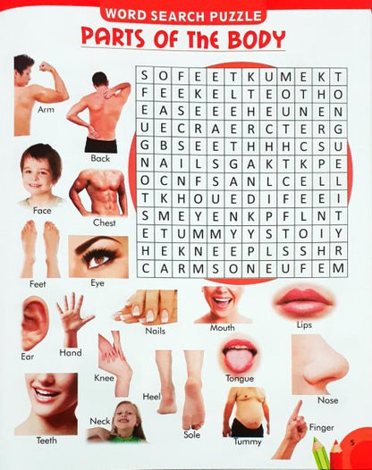 My Red Pictorial Word Search With Coloured Pictures