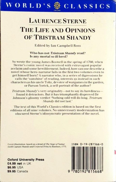 The Life and Opinions of Tristram Shandy - Unabridged (World's Oxford Classics)